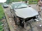 A file photo of the wrecked Mercedes in which former Tata Sons chairman Cyrus Mistry was killed in an accident. (PTI Photo) A file photo of the wrecked Mercedes in which former Tata Sons chairman Cyrus Mistry was killed in an accident. (PTI Photo)