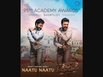 Ram Charan posted the image to share the news of RRR's Naatu Naatu being shortlisted for Oscars.