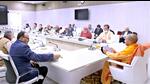 Chief minister Yogi Adityanath chairing a meeting of the Uttar Pradesh cabinet in Lucknow on Thursday. (HT PHOTO) Chief minister Yogi Adityanath chairing a meeting of the Uttar Pradesh cabinet in Lucknow on Thursday. (HT PHOTO)