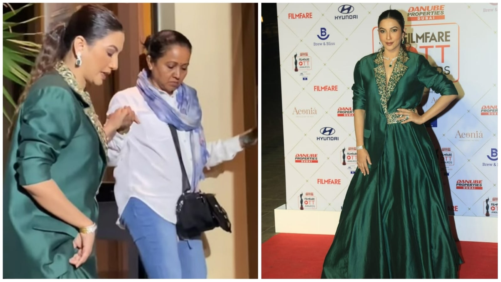 Gauahar Khan stuns in green as she walks the red carpet day after announcing pregnancy. Watch