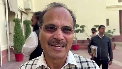 Adhir Chowdhury speaks on union health minister Mansukh Mandaviya's letter on Covid protocols in Bharat Jodo Yatra. (ANI Photo) Adhir Chowdhury speaks on union health minister Mansukh Mandaviya's letter on Covid protocols in Bharat Jodo Yatra. (ANI Photo)