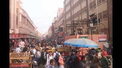 Completely packed Godowlia Market--one of the prime markets, also one of the most important public congregations point in Varanasi. District administration is going to carry out Covid awareness drives at all crowded points in the city. (Rajesh Kumar)