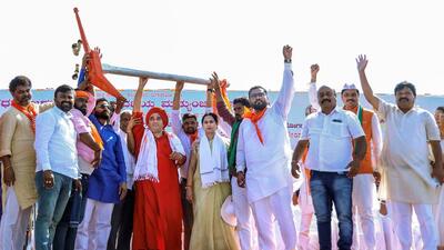 Panchamasali Lingayat community leaders during their agitation for reservation, at Hirebagewadi in Belagavi (PTI) Panchamasali Lingayat community leaders during their agitation for reservation, at Hirebagewadi in Belagavi (PTI)