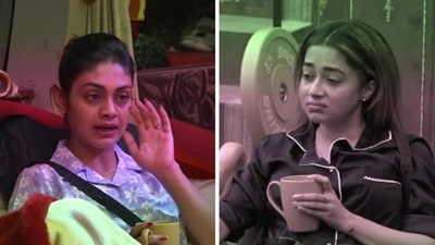 A still from the promo of Bigg Boss 16 featuring Sreejita De and Tina Datta. A still from the promo of Bigg Boss 16 featuring Sreejita De and Tina Datta.