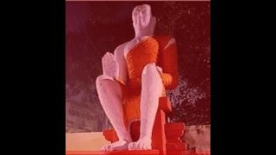 The statue -- made of cement and concrete -- was carved by Avtar Singh Pawar, a renowned sculpture department teacher (retired). (HT Photo) The statue -- made of cement and concrete -- was carved by Avtar Singh Pawar, a renowned sculpture department teacher (retired). (HT Photo)