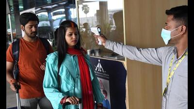 Two teams have been deployed at the Patna airport to test passengers, said a press release issued by the Patna district administration. (HT Photo) Two teams have been deployed at the Patna airport to test passengers, said a press release issued by the Patna district administration. (HT Photo)