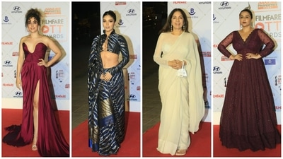 Sanya Malhotra, Bhumi Pednekar, Neena Gupta, Vidya Balan at Filmfare OTT Awards. (Varinder Chawla) Sanya Malhotra, Bhumi Pednekar, Neena Gupta, Vidya Balan at Filmfare OTT Awards. (Varinder Chawla)
