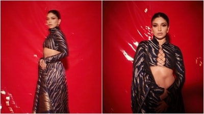 Bhumi Pednekar is known for her sartorial sense of fashion. The actor keeps slaying fashion goals like a pro with snippets from her fashion diaries on her Instagram profile on a regular basis. Be it raising the oomph quotient in a glamorous gown or showing us how to merge fashion and elegance in the six yards of grace, Bhumi’s fashion statements are goals for us. The actor attended the Filmfare OTT Awards in style a day back and shared a set of pictures of her look on Instagram. Rhea Kapoor, who styled Bhumi for the red-carpet look, also shared a slew of pictures. Here’s her attire. (Instagram/@rheakapoor) Bhumi Pednekar is known for her sartorial sense of fashion. The actor keeps slaying fashion goals like a pro with snippets from her fashion diaries on her Instagram profile on a regular basis. Be it raising the oomph quotient in a glamorous gown or showing us how to merge fashion and elegance in the six yards of grace, Bhumi’s fashion statements are goals for us. The actor attended the Filmfare OTT Awards in style a day back and shared a set of pictures of her look on Instagram. Rhea Kapoor, who styled Bhumi for the red-carpet look, also shared a slew of pictures. Here’s her attire. (Instagram/@rheakapoor)