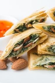 Baked spinach and almond parcels (Chef Ajay Chopra) Baked spinach and almond parcels (Chef Ajay Chopra)