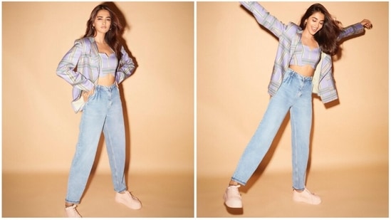 Pooja Hegde cannot keep calm as her upcoming film Cirkus is finally hitting theatres tomorrow. Sharing her excitement, the actor took to her Instagram handle to share goofy photos of herself in casual wear. (Instagram/@hegdepooja)