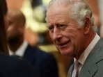 King Charles: Britain's King Charles III is seen speaking to guests during a reception.