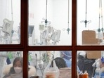 Covid In China: Medical staffs work at a hospital, as coronavirus disease outbreaks continue in Shanghai, China.