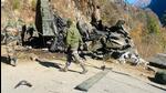 The mangled remains of the truck in which the jawans were travelling (Indian Army) The mangled remains of the truck in which the jawans were travelling (Indian Army)