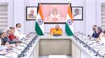 Uttar Pradesh chief minister Yogi Adityanath at a meeting with his cabinet colleagues in Lucknow on Thursday. (HT PHOTO) Uttar Pradesh chief minister Yogi Adityanath at a meeting with his cabinet colleagues in Lucknow on Thursday. (HT PHOTO)