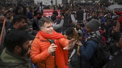 Angered over Sinha’s remarks about stopping their salaries, Kashmiri Pandit employees had on Monday intensified their protest demanding relocation to the safe environs of Jammu ,following targeted killings by terrorists in Kashmir. (PTI) Angered over Sinha’s remarks about stopping their salaries, Kashmiri Pandit employees had on Monday intensified their protest demanding relocation to the safe environs of Jammu ,following targeted killings by terrorists in Kashmir. (PTI)