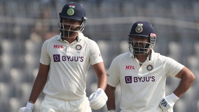 Rishabh Pant and Shreyas Iyer during Day 2 of the 2nd Test against Bangladesh (AP) Rishabh Pant and Shreyas Iyer during Day 2 of the 2nd Test against Bangladesh (AP)
