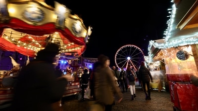 5. Brussels in Belgium - Held along the streets which leads to the Place Sainte Catherine from Grand Palace, the Christmas Market at Brussels’ Plaisirs d’Hiver is a visual treat with its more than 200 stalls, a 200 foot-long ice rink, a Ferris Wheel that is illuminated with around 18,000 shimmering lights, differently flavoured doughnuts, a grand fir tree which stands tall at 22 meters and a Christmas parade which is held on the Christmas eve. (AP Photo/Olivier Matthys) 5. Brussels in Belgium - Held along the streets which leads to the Place Sainte Catherine from Grand Palace, the Christmas Market at Brussels’ Plaisirs d’Hiver is a visual treat with its more than 200 stalls, a 200 foot-long ice rink, a Ferris Wheel that is illuminated with around 18,000 shimmering lights, differently flavoured doughnuts, a grand fir tree which stands tall at 22 meters and a Christmas parade which is held on the Christmas eve. (AP Photo/Olivier Matthys)