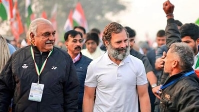 Congress leader Rahul Gandhi during the Bharat Jodo Yatra at Ferozepur Jhirka in Mewat, in Gurugram. (HT Photo) Congress leader Rahul Gandhi during the Bharat Jodo Yatra at Ferozepur Jhirka in Mewat, in Gurugram. (HT Photo)