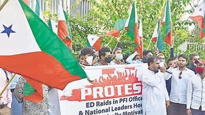Members of Popular Front of India stage a protest and called for statewide bandh in September this year (HT Photo) Members of Popular Front of India stage a protest and called for statewide bandh in September this year (HT Photo)
