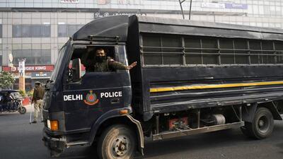 Police van carrying Aaftab Poonawalla, accused in the Shraddha Walker murder case near Ambedkar Hospital (ANI File Photo)