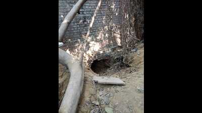 The tunnel dug from a vacant plot adjacent to the bank. (HT) The tunnel dug from a vacant plot adjacent to the bank. (HT)