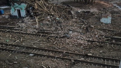 Russia-Ukraine War: A view shows a building of a railway station destroyed by an air strike, as Russia's attack on Ukraine continues. (Reuters)