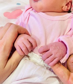 Ayaz Khan and Jannat Khan's daughter, Dua Husain Khan in first photo.