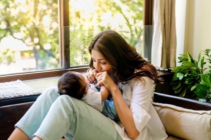 Kajal Aggarwal shared pic of son Neil on Instagram. Kajal Aggarwal shared pic of son Neil on Instagram.