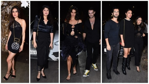 Mouni Roy, Anshula Kapoor, Disha Patani with Aleksandar Alex, Aditya Seal with Anushka Ranjan and Akansha Ranjan Kapoor at Mohit Rai's birthday bash. (Varinder Chawla) Mouni Roy, Anshula Kapoor, Disha Patani with Aleksandar Alex, Aditya Seal with Anushka Ranjan and Akansha Ranjan Kapoor at Mohit Rai's birthday bash. (Varinder Chawla)