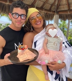 Priyanka Chopra and Nick Jonas celebrating Malti Marie Chopra Jonas' 6-month birthday. Priyanka Chopra and Nick Jonas celebrating Malti Marie Chopra Jonas' 6-month birthday.