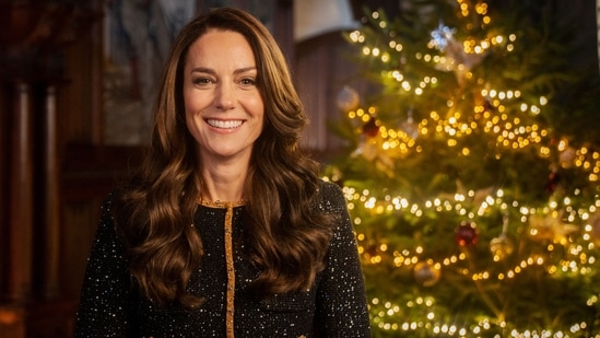 Kate Middleton: Britain's Catherine, Princess of Wales, recording a special introduction for "Royal Carols: Together At Christmas".(AFP)