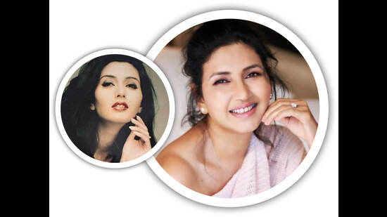 Deepti Bhatnagar at 22 (left) and at 55 (right)