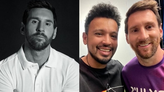Rohan Shrestha shared pictures from a recent photoshoot with Messi. 