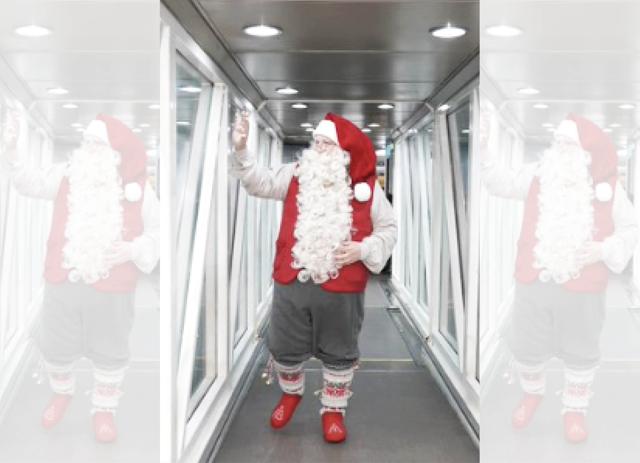 Santa Claus visited Mumbai last week, as seen here (above) disembarking the Finnair Mumbai flight at Mumbai airport, which has been Santa’s official airline since 1983 Santa Claus visited Mumbai last week, as seen here (above) disembarking the Finnair Mumbai flight at Mumbai airport, which has been Santa’s official airline since 1983