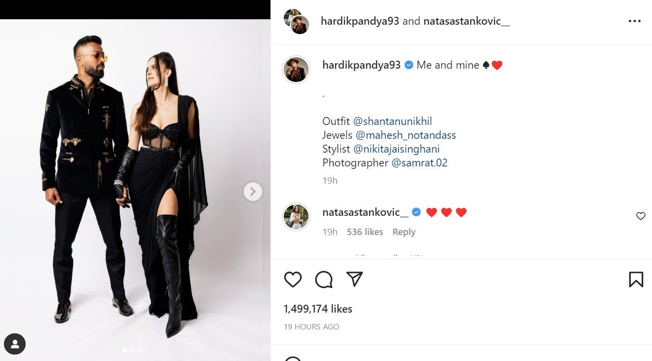 Natasa Stankovic posa completamente de negro para una sesión de fotos con Hardik Pandya, vea cómo su hijo Agastya se hermana con su padre