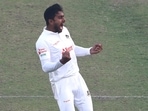 Bangladesh's Mehidy Hasan Miraz right celebrates wicket of India's Virat Kohli during the third day of the second cricket test match between Bangladesh and India, in Dhaka, Bangladesh, Saturday, Dec. 24, 2022. Bangladesh's Mehidy Hasan Miraz right celebrates wicket of India's Virat Kohli during the third day of the second cricket test match between Bangladesh and India, in Dhaka, Bangladesh, Saturday, Dec. 24, 2022.