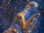The Webb telescope captured the Pillars of Creation, the region where young stars are forming - or have just burst from their dusty cocoons as they continue to form.(NASA, ESA, CSA, STScI)