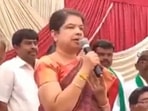 Anitha Kumaraswamy at the public rally. Anitha Kumaraswamy at the public rally.