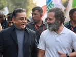 Kamal Haasan with Rahul Gandhi at Bharat Jodo Yatra in Delhi. Kamal Haasan with Rahul Gandhi at Bharat Jodo Yatra in Delhi.