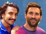 Ranveer Singh's photoshopped pic with Lionel Messi and Rohan Shrestha. Ranveer Singh's photoshopped pic with Lionel Messi and Rohan Shrestha.