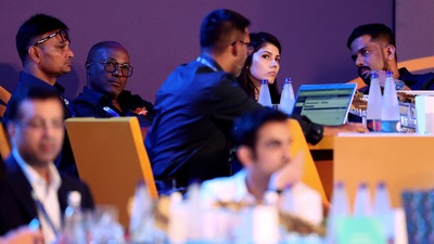 Sunrisers Hyderabad Team owners, staff and other officials during the IPL 2023 Auction at the Grand Hyatt hotel, in Kochi on Friday. (Indian Premier League twitter)