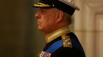 King Charles: Britain's Prince Andrew, Duke of York attends a a vigil. (AFP) King Charles: Britain's Prince Andrew, Duke of York attends a a vigil. (AFP)