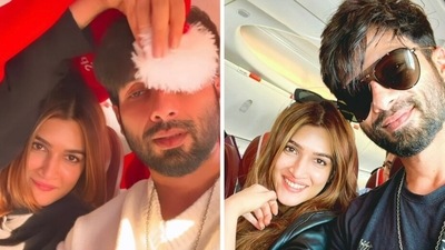 Kriti Sanon with Shahid Kapoor. Kriti Sanon with Shahid Kapoor.