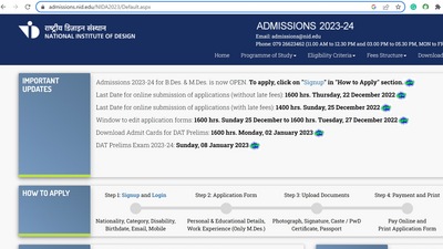 NID admission 2023: Last date to apply with late fee at admissions.nid.edu NID admission 2023: Last date to apply with late fee at admissions.nid.edu