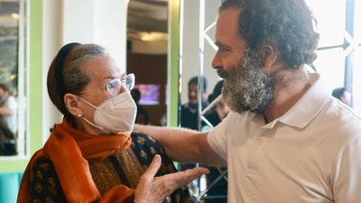 Rahul Gandhi and Sonia Gandhi seen together. (Twitter) Rahul Gandhi and Sonia Gandhi seen together. (Twitter)