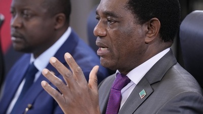 Zambia: Zambia's President Hakainde Hichilema is seen. (AP)