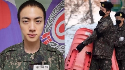 BTS member Jin, aka Kim Seok Jin's first photos from army duties, BTS member Jin, aka Kim Seok Jin's first photos from army duties,