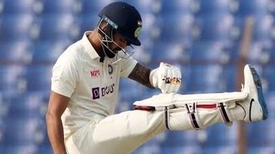 Stand-in captain KL Rahul's poor form continued as he got dismissed for just 2 runs in the second innings of 2nd Test match against Bangladesh on Saturday. (Twitter) Stand-in captain KL Rahul's poor form continued as he got dismissed for just 2 runs in the second innings of 2nd Test match against Bangladesh on Saturday. (Twitter)