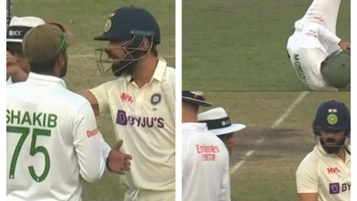Virat Kohli was unhappy with Bangladesh' celerabtion Virat Kohli was unhappy with Bangladesh' celerabtion