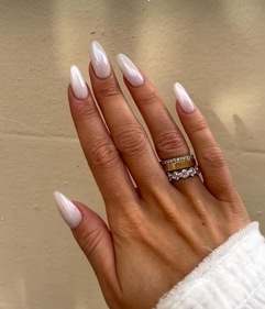 Glazed donut nails look like the sweet dessert they are named after, particularly the glossy, smooth frosting on top. (pinterest) Glazed donut nails look like the sweet dessert they are named after, particularly the glossy, smooth frosting on top. (pinterest)